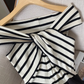 Navy collar gentle style dress women's new black and white waist temperament dress long skirt R3998