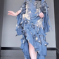 Blue rose dress lolita fishtail skirt Lolita elegant goddess royal sister R1666
