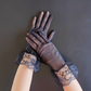 Summer thin lace mesh gloves ladies short black white wedding dress bride wedding elegant     S6278