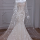 White tube top diamond waist slim hip fishtail long dress bridal gown R5844