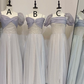 Gray blue slim waist light yellow lining skirt elegant ball gown, bridesmaid dress R6001