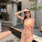 Pink Chiffon Strapless Waist A-Line Short Skirt Homecoming Dress R3287