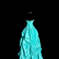 Lake blue strapless fitted waist princess ball gown with a full skirt R6642