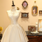 White strapless lace-trimmed, fitted, long wedding dress with flared lace trim R6602