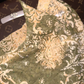 Retro green halter-neck printed fitted long ball gown R6880