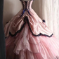 Pink strapless fitted waist elegant princess-style ball gown/bridal dress R6761