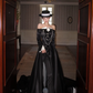 Black off-the-shoulder sexy fitted long ball gown R7081