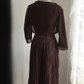 Brown halter-neck high-waisted sexy midi-length prom dress R6840