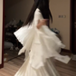 White sleeveless fitted long ball gown with Chinese-style collar R7599