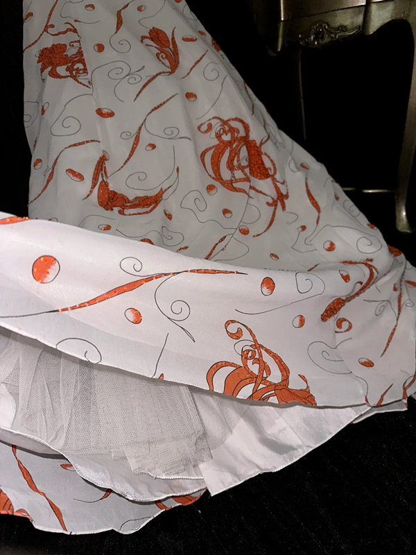 White halter-neck, fitted striped long ball gown, elegant and fairy-like style R6961