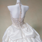 Pink halter neck diamond waist slim white skirt satin long dress bridal gown R5728