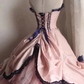 Pink strapless fitted waist elegant princess-style ball gown/bridal dress R6761