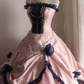 Pink strapless fitted waist elegant princess-style ball gown/bridal dress R6761