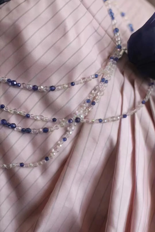 Pink strapless fitted waist elegant princess-style ball gown/bridal dress R6761