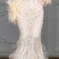 Apricot tube top diamond gentle style waist slim hip fishtail long dress bridal gown R5805