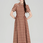 New Chinese style cheongsam dress new slim retro plaid long skirt R2407