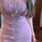 French style high-end purple lace dress sexy hot girl beautiful unique waist slim hip short skirt R0483