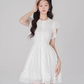 White chiffon dress women's summer ruffled short skirt new high waist A-line small white skirt R4497