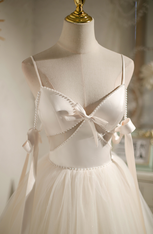 White Elegant Homecoming Dress ,Silky Bow Decor Corset Short Prom Dress RS1679
