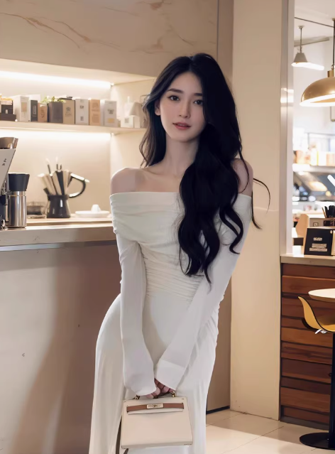 Knitted dress 2025 off-shoulder temperament tight gentle style one-shoulder long dress R1550