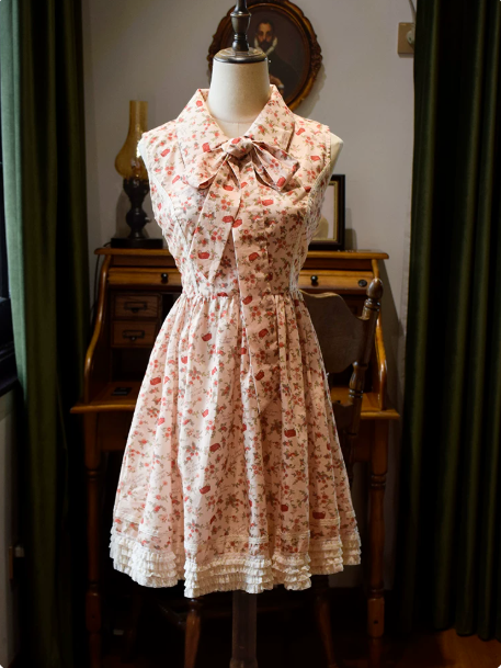 French Retro Floral A-line High Cllar Corset Mini Birthday Dress Homecoming Dress RS492