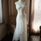 Gentle White A-line Spaghetti Straps Irregular Hem Corset Maxi Prom Dress Summer Dress RS498