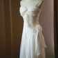Gentle White A-line Spaghetti Straps Irregular Hem Corset Maxi Prom Dress Summer Dress RS498
