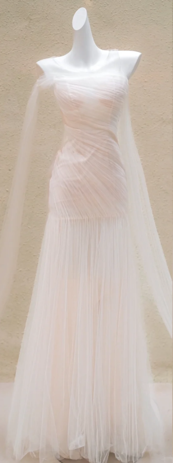 Pink Strapless Waist Slim Hip Long Dress Bridal Gown R5729