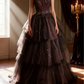 Dark purple halter-neck fitted waist elegant princess cake skirt long ball gown bridal dress R6762