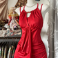 Red backless fitted mermaid gown, ball gown R6362