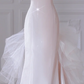 White Tube Top Fitted-Waist Slim-Fit Bodycon Long Bridal Gown R5922