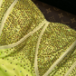 Light green strapless rhinestone high-waisted elegant fairy long ball gown R6962