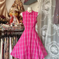Pink Sleeveless Waist-Cinched Slim-Fit Full Skirt Short-Length Ball Gown R7441