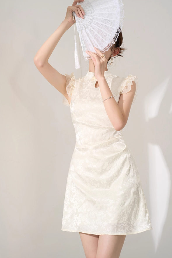 Niche design dress new summer high-end French temperament slimming Chinese style skirt R4219