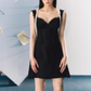 French pure black suspender dress sexy lace skirt R3323