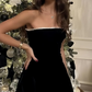 Silky Minimalist Women's Homecoming Dress Black Corset Short Prom Dress Cocktail Dress RS2624