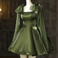 Elegant Bud Green A-Line Spaghetti Straps with Bow-knot Corset Mini Prom Dress Homecoming Dress RS439