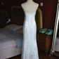 French Chic White A-Line Spaghetti Straps Lace Maxi Prom Dress Evening Dress RS515