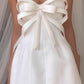 Pink tube top neckline bow design waist slim short skirt homecoming dress R3731