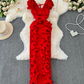 Banquet high-end dress light luxury niche pleated three-dimensional ruffled slim temperament dress R0349