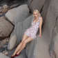 Dress Red Fruit Floral French V-neck Sleeveless Slim Fit Suspender Dress R2908