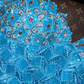 Blue strapless rhinestone-embellished fitted mermaid long ball gown R6404