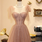 Pink halter-neck, fitted long ball gown, bridal dress R7196