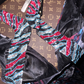 Blue halter neck design, printed, fitted long ball gown R6882