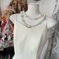 Ivory white halter-neck A-line mini skirt, ball gown R6284