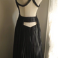 Black halter-neck fitted long ball gown R6803