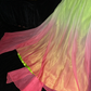 Light green to pink gradient one-shoulder fitted waist long ball gown R7003
