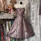 Grayish purple strapless A-line short prom dress R7482