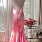 Light pinkish purple halter-neck fitted fishtail long ball gown R7791