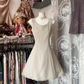 Light Gray Sleeveless Waist-Cinched A-Line Short-Length Ball Gown R7442